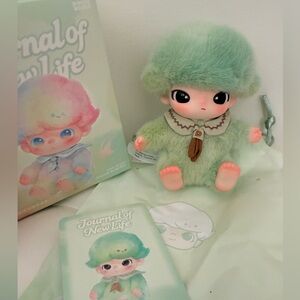 Charming Green Plush Doll with Hat